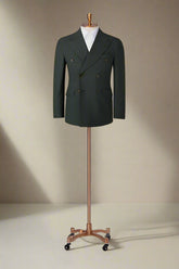 Men's Army Green Double Breasted Jacket and Trouser Made to Measure